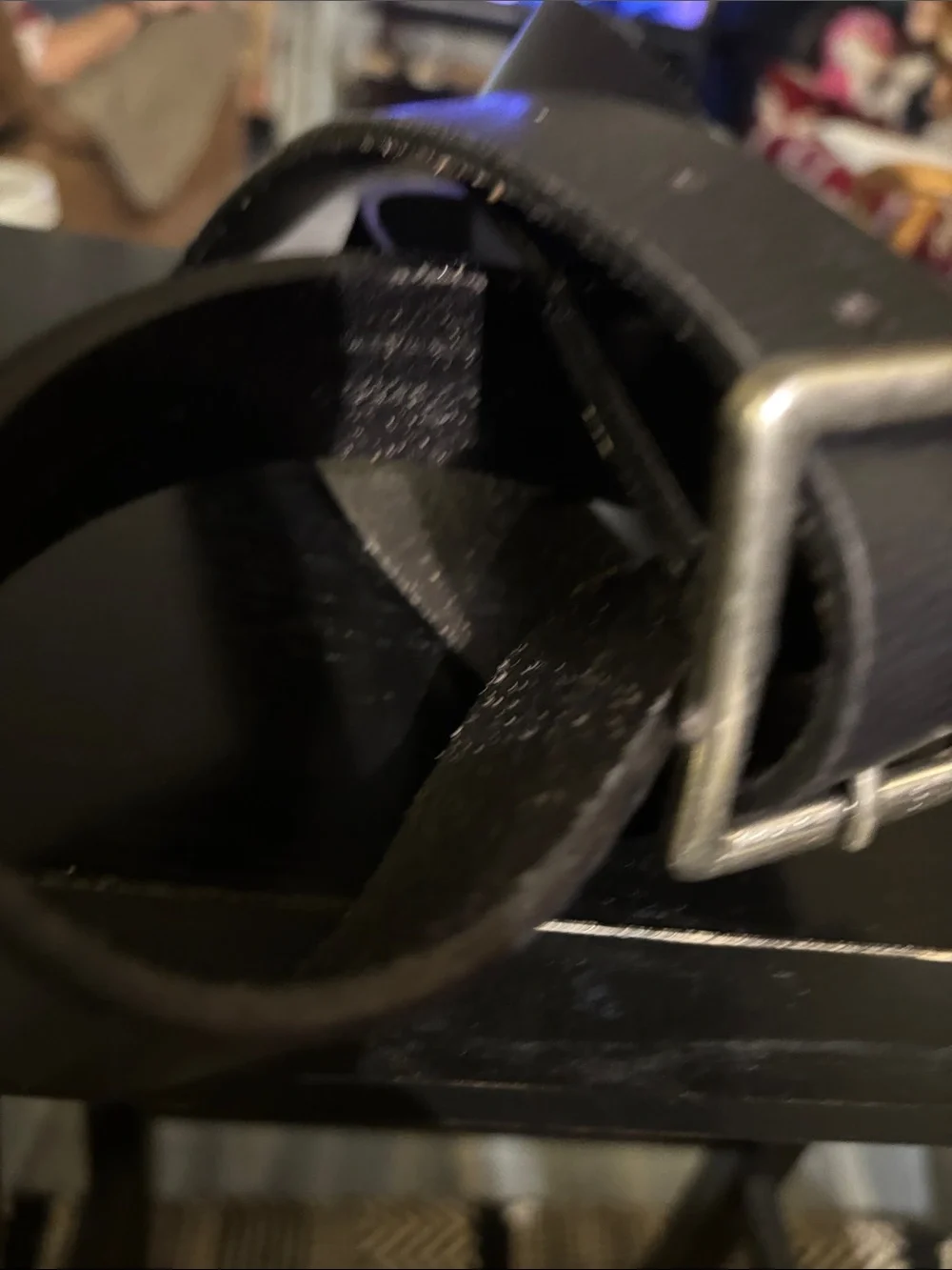 Tommy Bahama Black Leather Belt with Silver-Tone Square Buckle